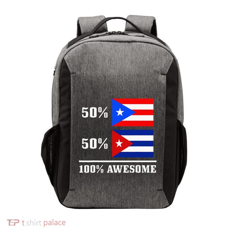 50 Puerto Rico 50 Cuba Puerto Rican Cuban Flag Pride Vector Backpack