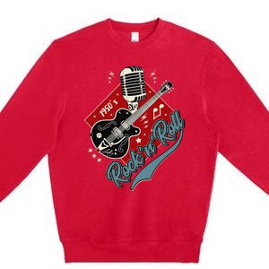 50s Rockabilly Clothing 1950s Sock Hop Swing Greaser Rocker Premium Crewneck Sweatshirt