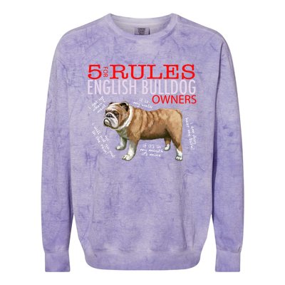 5 Rules For English Bulldog Owners Gift Colorblast Crewneck Sweatshirt