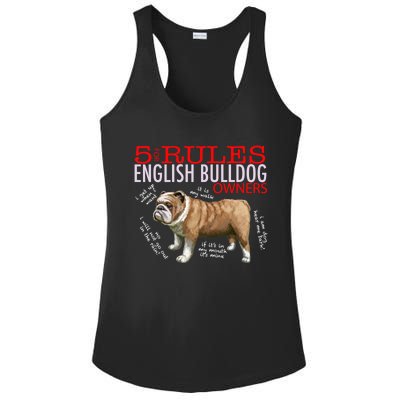 5 Rules For English Bulldog Owners Gift Ladies PosiCharge Competitor Racerback Tank