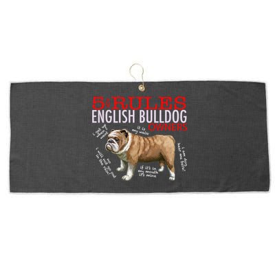 5 Rules For English Bulldog Owners Gift Large Microfiber Waffle Golf Towel