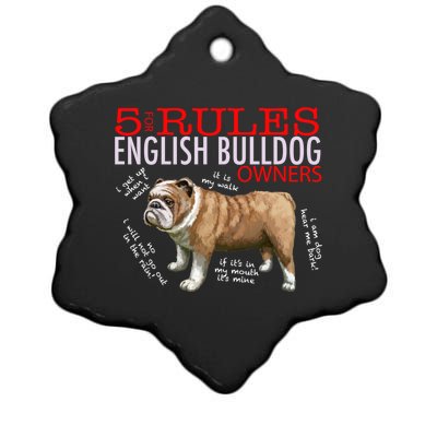 5 Rules For English Bulldog Owners Gift Ceramic Star Ornament