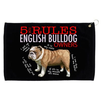 5 Rules For English Bulldog Owners Gift Grommeted Golf Towel