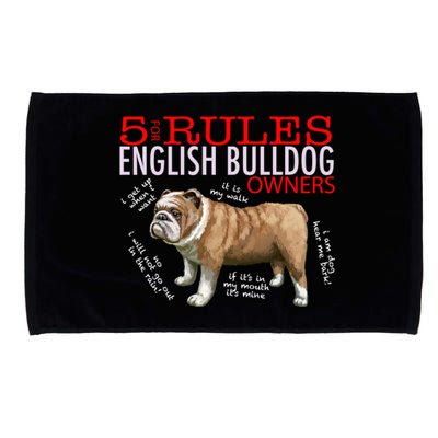 5 Rules For English Bulldog Owners Gift Microfiber Hand Towel