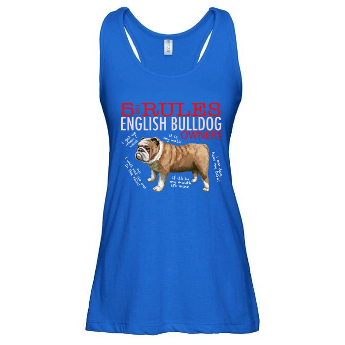 5 Rules For English Bulldog Owners Gift Ladies Essential Flowy Tank