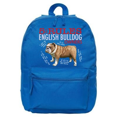 5 Rules For English Bulldog Owners Gift 16 in Basic Backpack