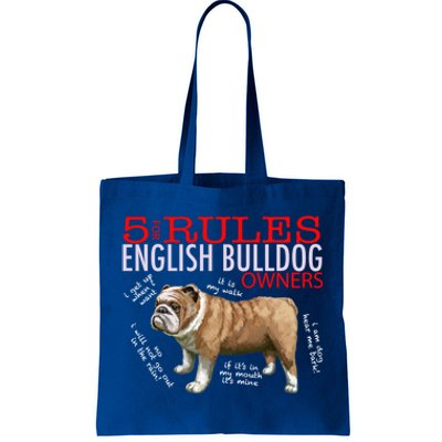 5 Rules For English Bulldog Owners Gift Tote Bag