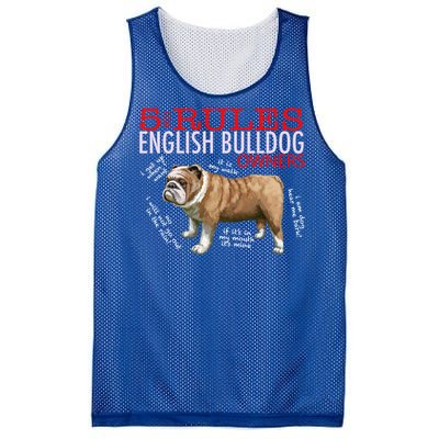 5 Rules For English Bulldog Owners Gift Mesh Reversible Basketball Jersey Tank