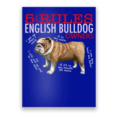 5 Rules For English Bulldog Owners Gift Poster