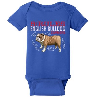 5 Rules For English Bulldog Owners Gift Baby Bodysuit