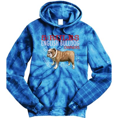 5 Rules For English Bulldog Owners Gift Tie Dye Hoodie