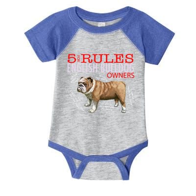 5 Rules For English Bulldog Owners Gift Infant Baby Jersey Bodysuit