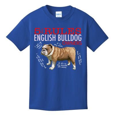 5 Rules For English Bulldog Owners Gift Kids T-Shirt