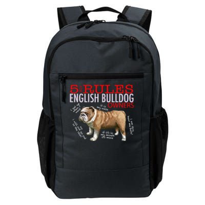 5 Rules For English Bulldog Owners Gift Daily Commute Backpack