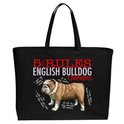 5 Rules For English Bulldog Owners Gift Cotton Canvas Jumbo Tote