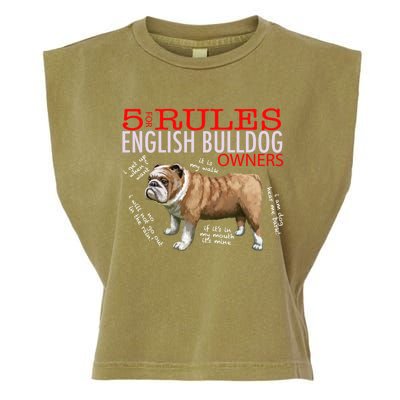 5 Rules For English Bulldog Owners Gift Garment-Dyed Women's Muscle Tee