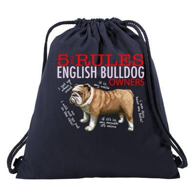 5 Rules For English Bulldog Owners Gift Drawstring Bag