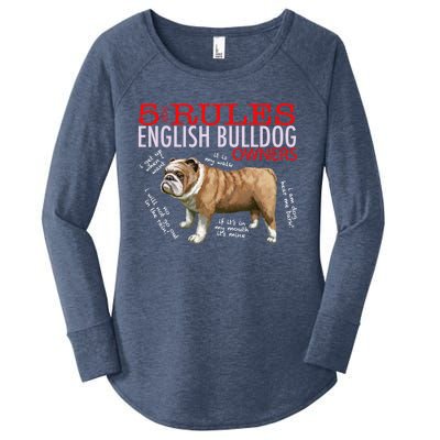 5 Rules For English Bulldog Owners Gift Women's Perfect Tri Tunic Long Sleeve Shirt