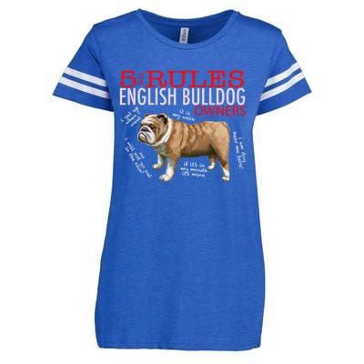 5 Rules For English Bulldog Owners Gift Enza Ladies Jersey Football T-Shirt