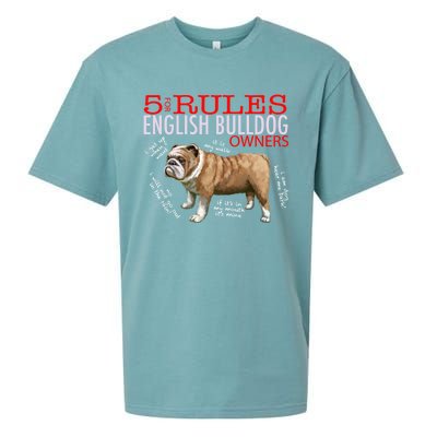 5 Rules For English Bulldog Owners Gift Sueded Cloud Jersey T-Shirt