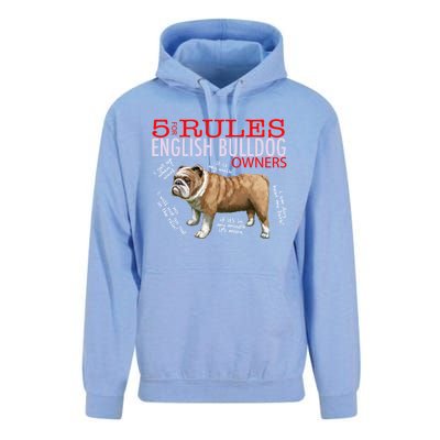 5 Rules For English Bulldog Owners Gift Unisex Surf Hoodie