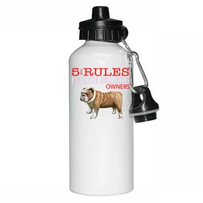 5 Rules For English Bulldog Owners Gift Aluminum Water Bottle