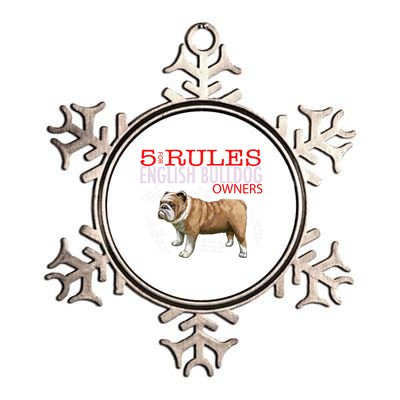 5 Rules For English Bulldog Owners Gift Metallic Star Ornament