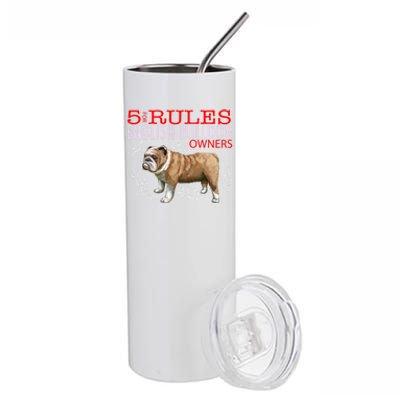 5 Rules For English Bulldog Owners Gift Stainless Steel Tumbler