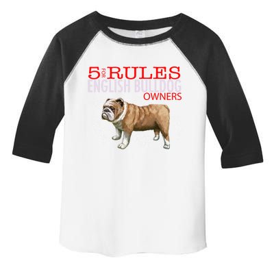 5 Rules For English Bulldog Owners Gift Toddler Fine Jersey T-Shirt