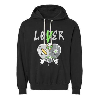 5 Retro Green Bean Loser Lover Heart Shoes 5s Green Bean Garment-Dyed Fleece Hoodie