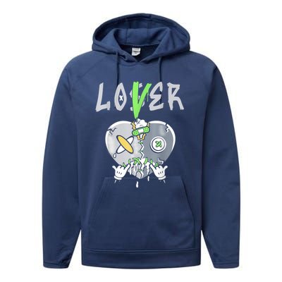 5 Retro Green Bean Loser Lover Heart Shoes 5s Green Bean Performance Fleece Hoodie