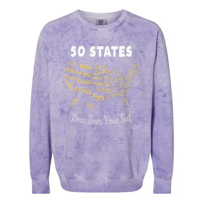 50 States Been There Done That Souvenir For Men For Women Colorblast Crewneck Sweatshirt