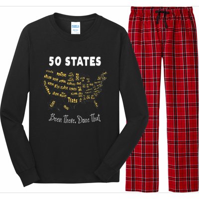 50 States Been There Done That Souvenir For Men For Women Long Sleeve Pajama Set