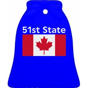 51st State Canada Funny Trump Ceramic Bell Ornament