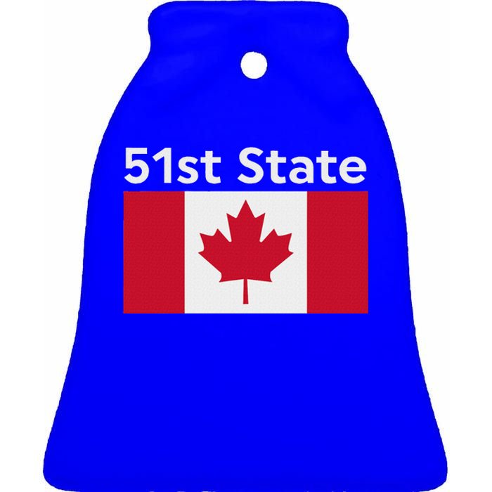 51st State Canada Funny Trump Ceramic Bell Ornament