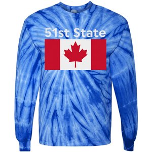 51st State Canada Funny Trump Tie-Dye Long Sleeve Shirt