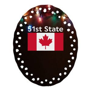 51st State Canada Funny Trump Ceramic Oval Ornament