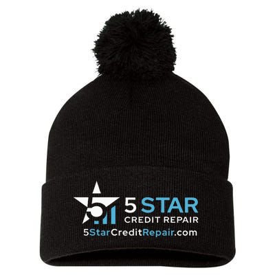 5 Star Credit Repair Pom Pom 12in Knit Beanie