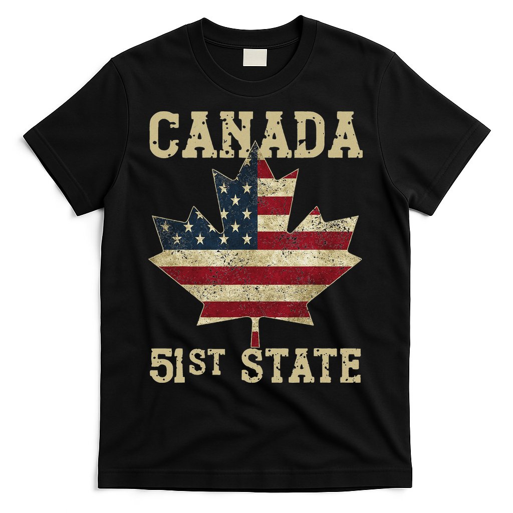 51st State Canada American Flag Canada 51st State Vintage T-Shirt