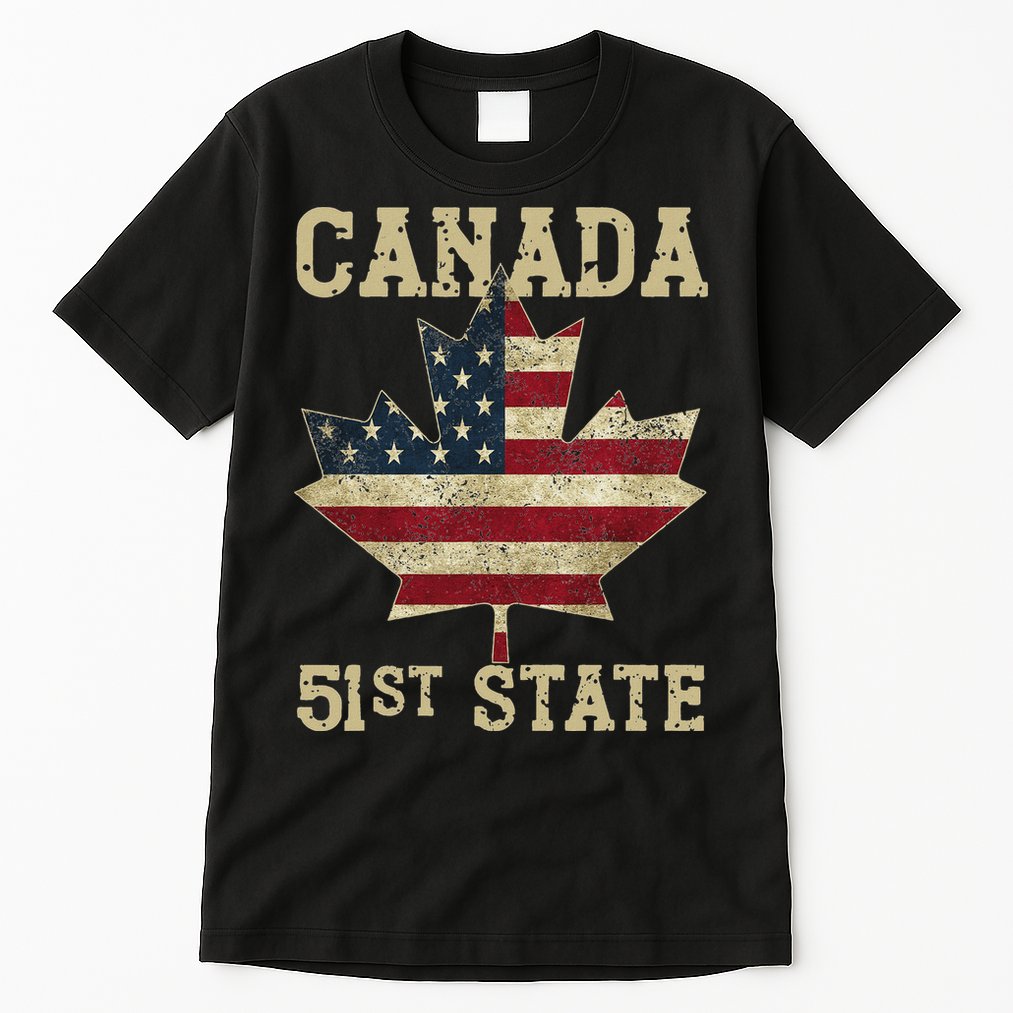 51st State Canada American Flag Canada 51st State Vintage Tall T-Shirt