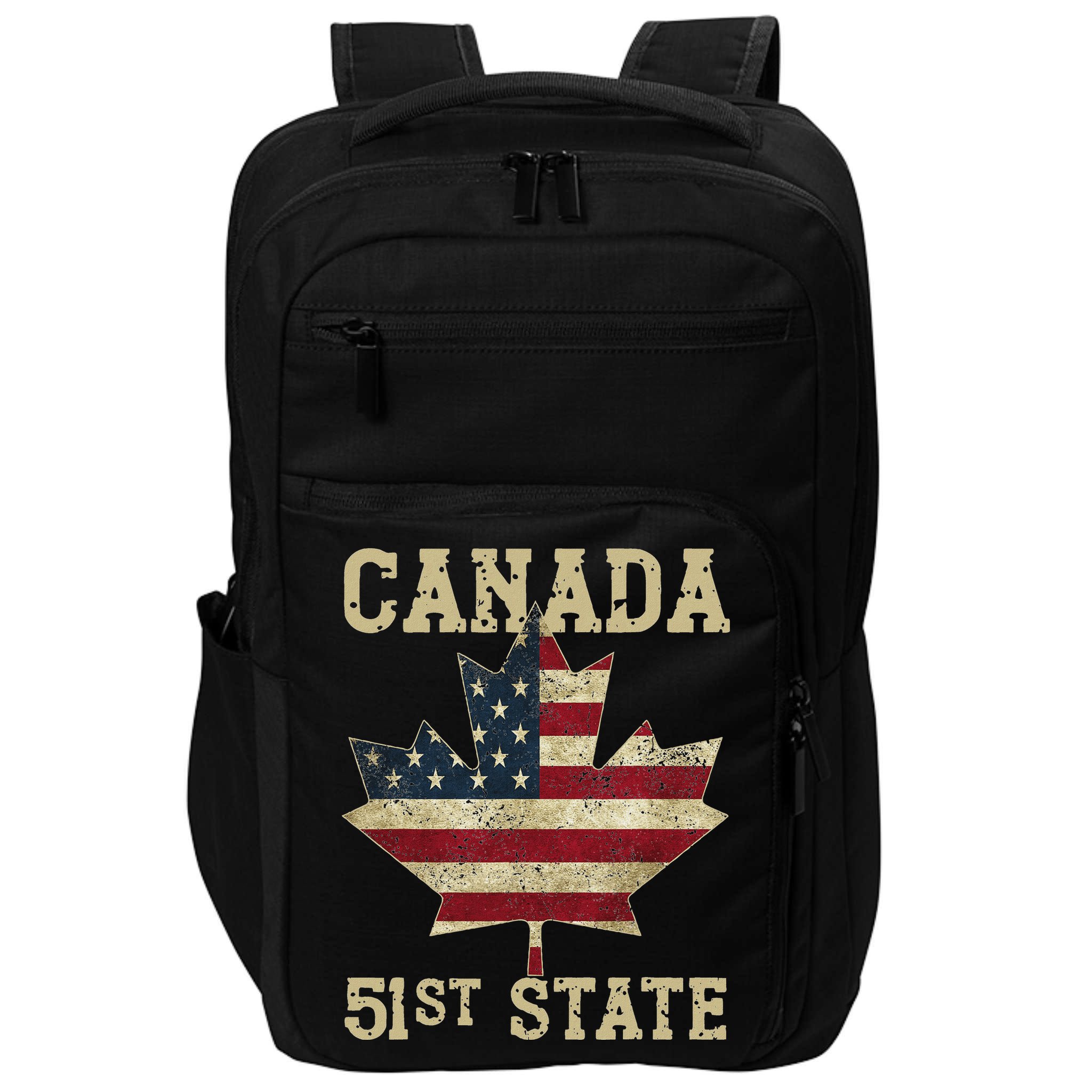 51st State Canada American Flag Canada 51st State Vintage Impact Tech Backpack
