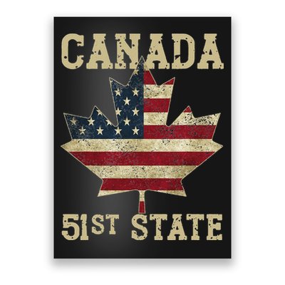 51st State Canada American Flag Canada 51st State Vintage Poster