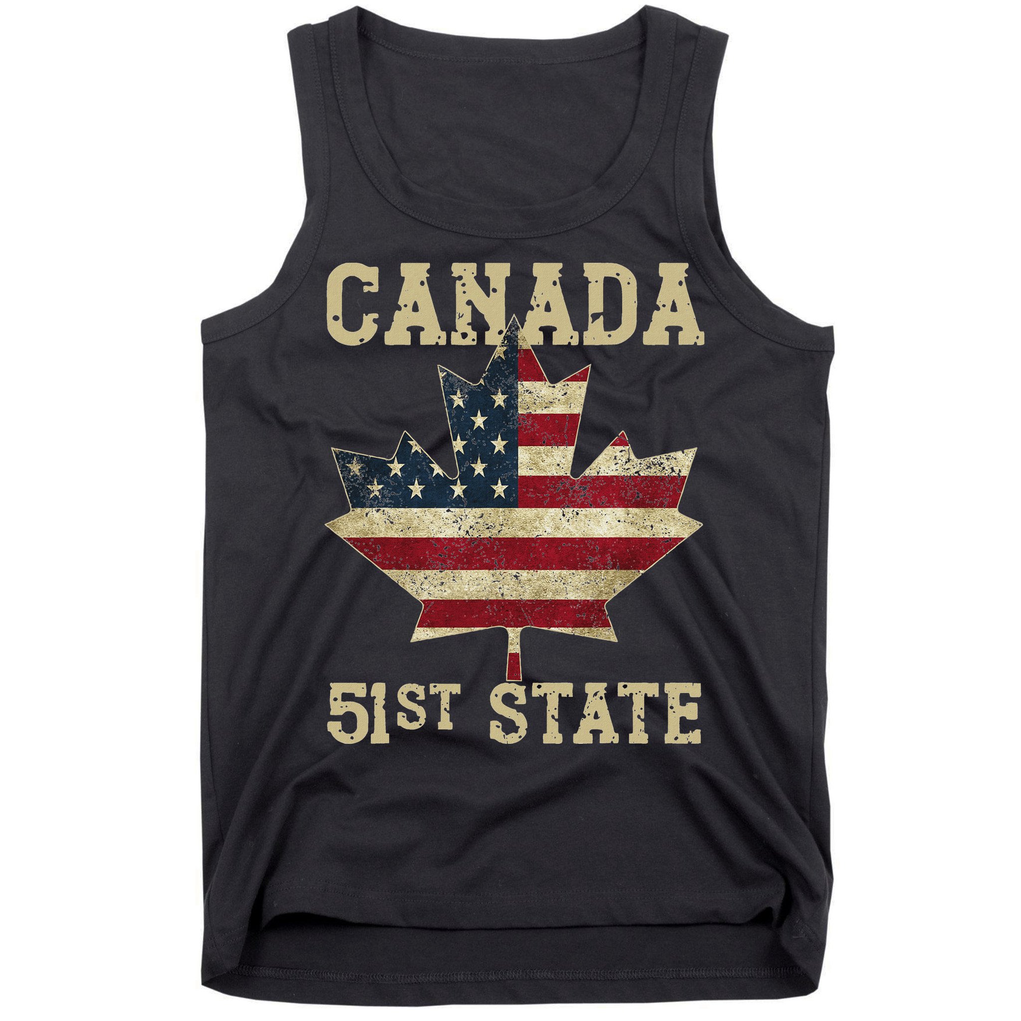 51st State Canada American Flag Canada 51st State Vintage Tank Top