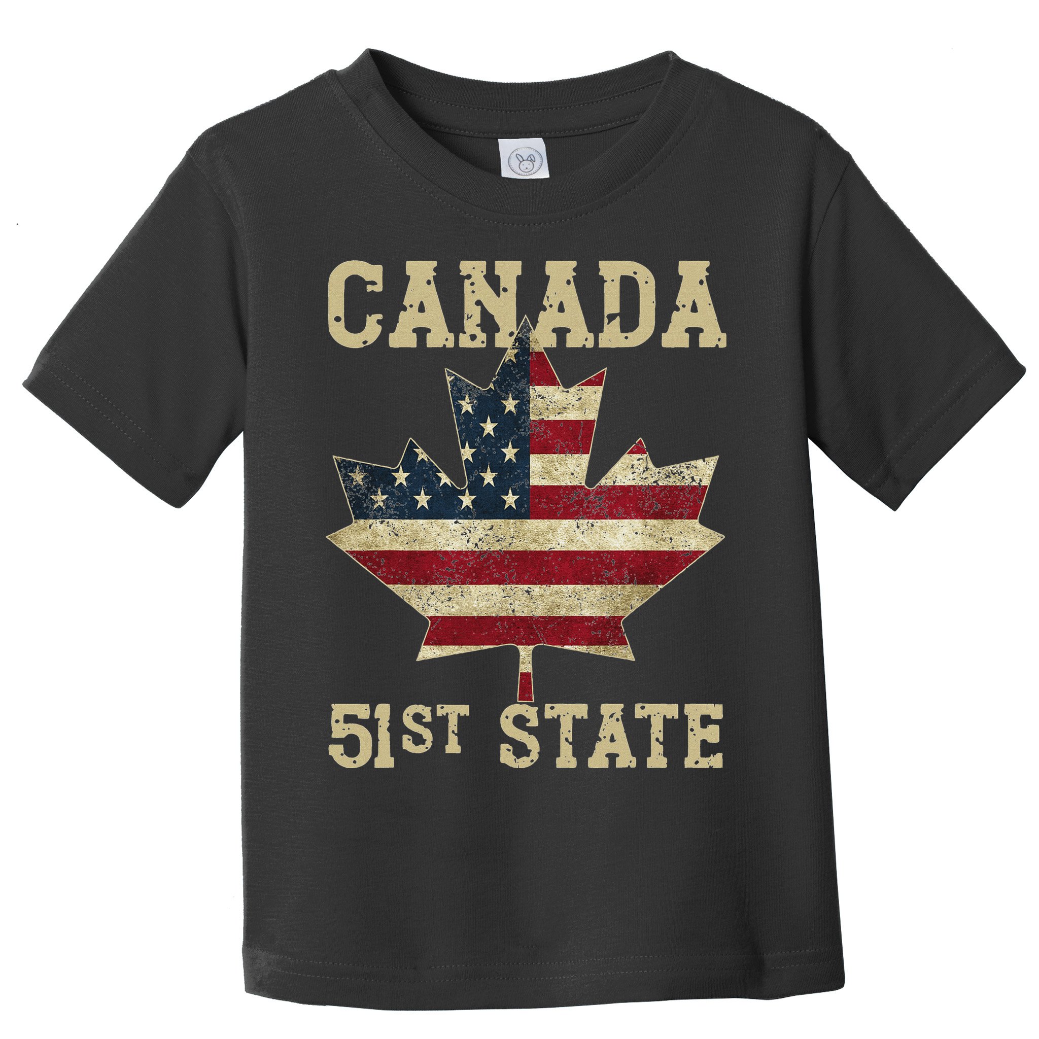 51st State Canada American Flag Canada 51st State Vintage Toddler T-Shirt