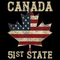 51st State Canada American Flag Canada 51st State Vintage Kids T-Shirt
