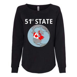 51st State Canada Funny Trump Comment Womens California Wash Sweatshirt