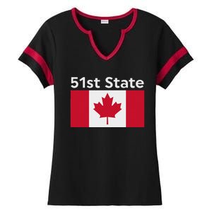 51st State Canada Funny Trump Ladies Halftime Notch Neck Tee