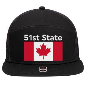 51st State Canada Funny Trump 7 Panel Mesh Trucker Snapback Hat