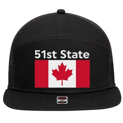 51st State Canada Funny Trump 7 Panel Mesh Trucker Snapback Hat