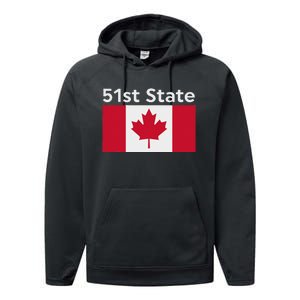 51st State Canada Funny Trump Performance Fleece Hoodie